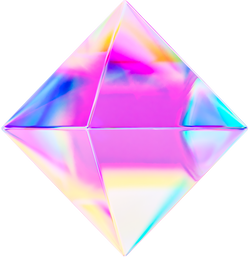3D Holographic Glass Rhombus 